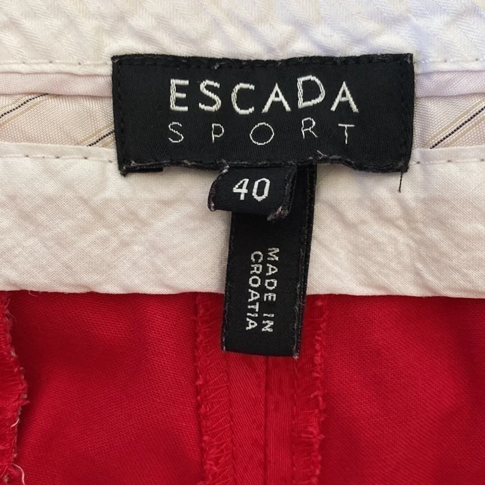 Escada Sport Hot Pink Print Ankle Trousers Size 40 = 8/10 US
